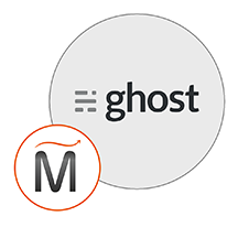 Ghost pre-configured by Miri Infotech Inc. on Ubuntu